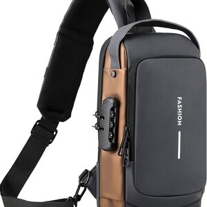 Black and Brown Men's Sling Bag